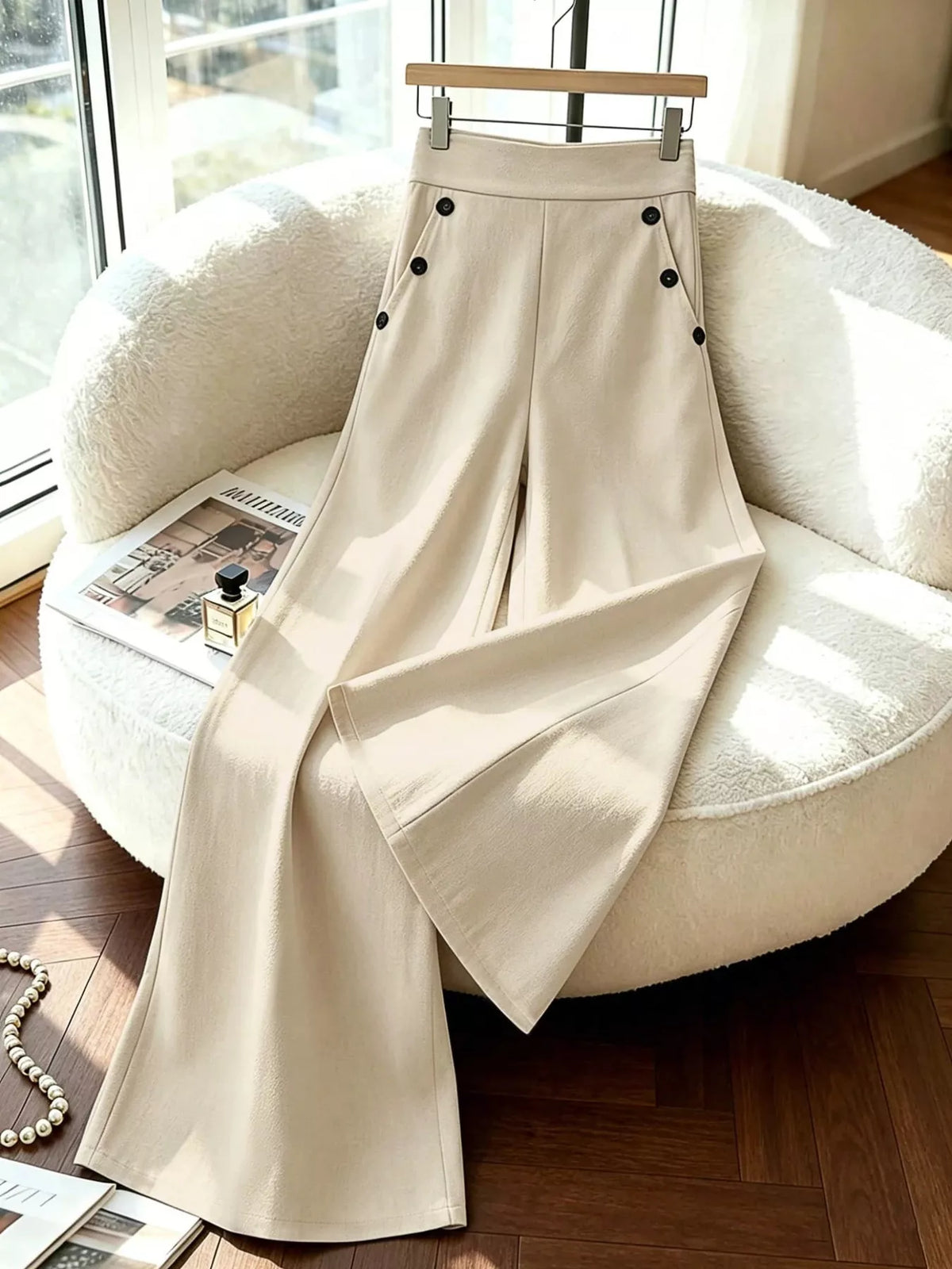 Women's High-Waisted Wide-Leg Pants
