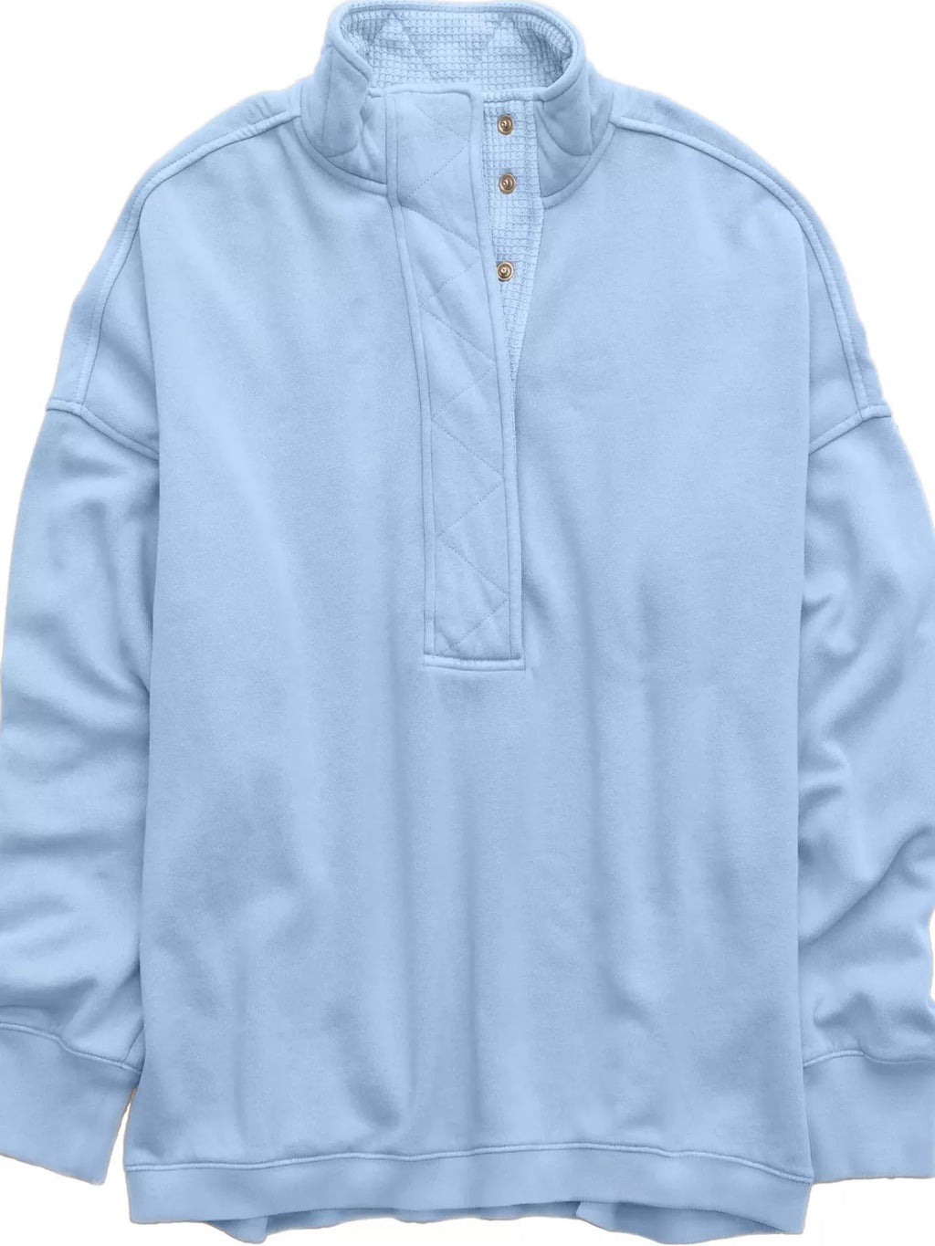 Women's Half Snap Dropped Shoulder Sweatshirt