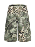 Men's Green Camouflage Men's Camouflage & Leopard Cargo Capris - Green Camouflage