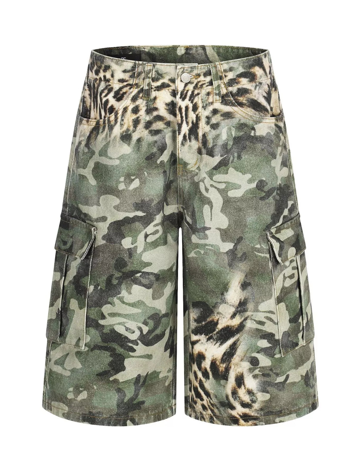 Men's Green Camouflage Men's Camouflage & Leopard Cargo Capris - Green Camouflage