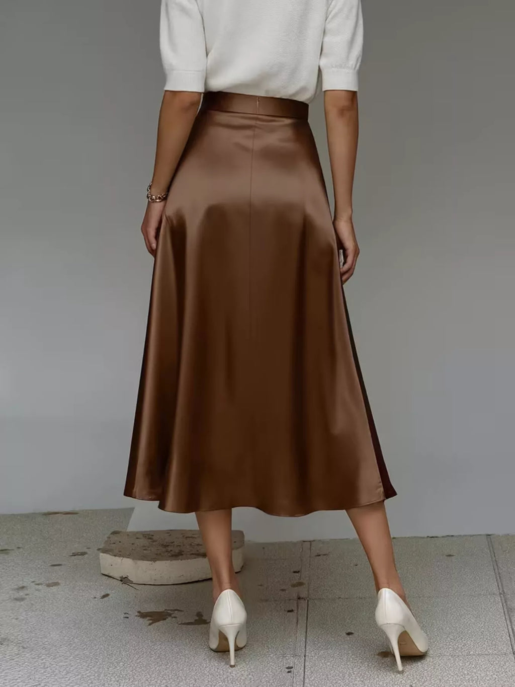 Women's Satin Midi Skirt