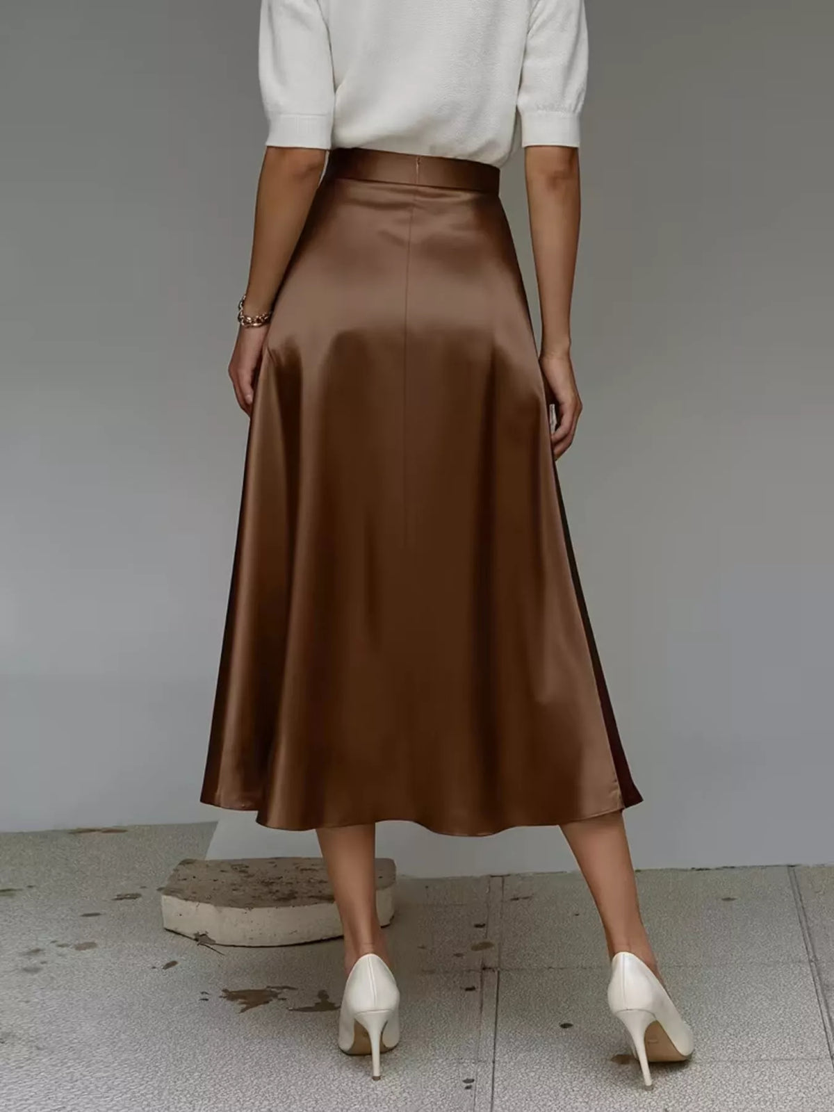 Women's Satin Midi Skirt