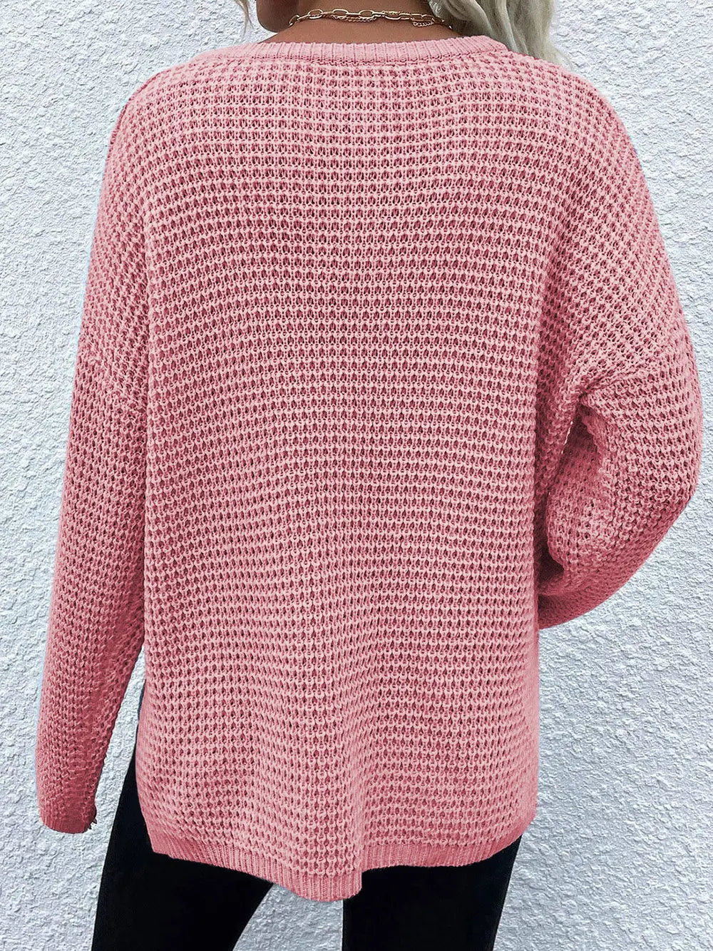 Women's Notched Long Sleeve Sweater