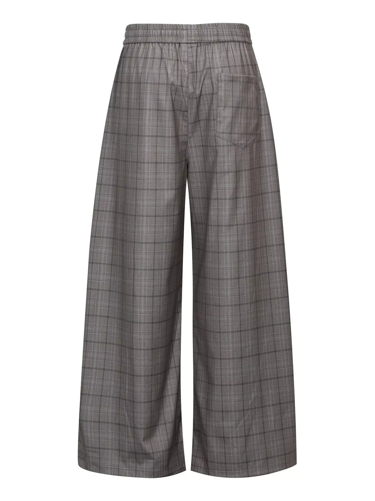 Men's Gray Men's Plaid Wide-Leg Pants - Gray