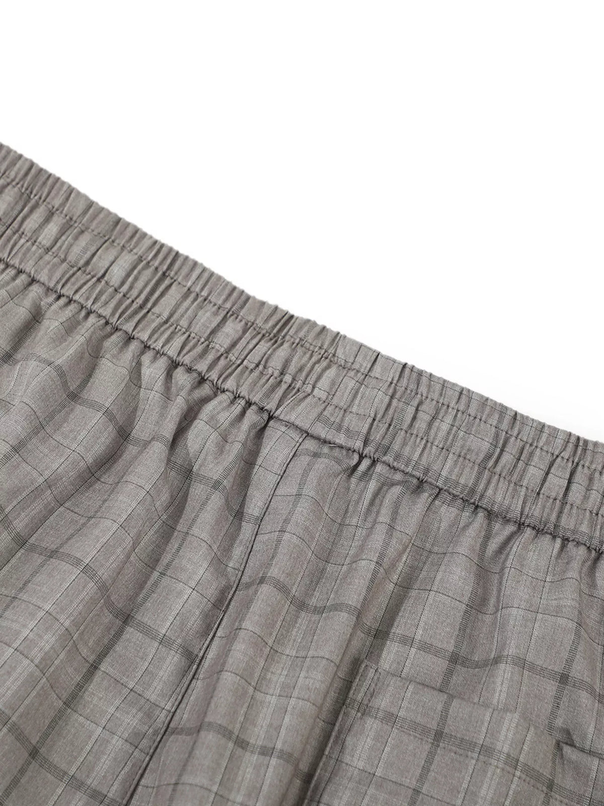 Men's Gray Men's Plaid Wide-Leg Pants - Gray